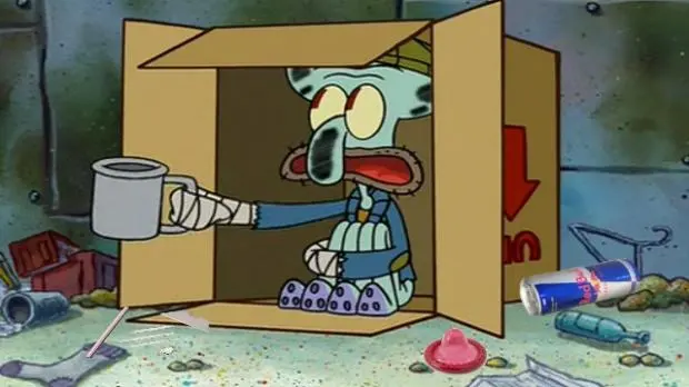 squidward poor meme template