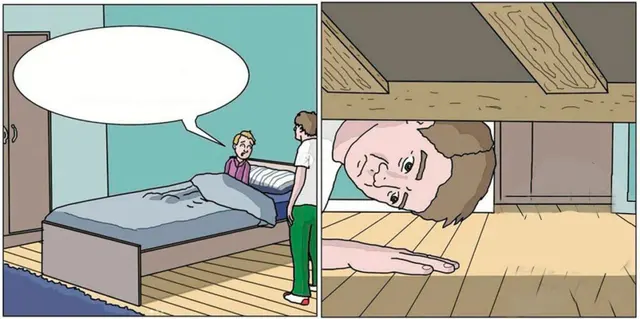 Dad! There Is a Monster Under My Bed blank meme template
