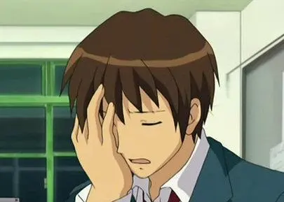 Kyon Face Palm blank meme template