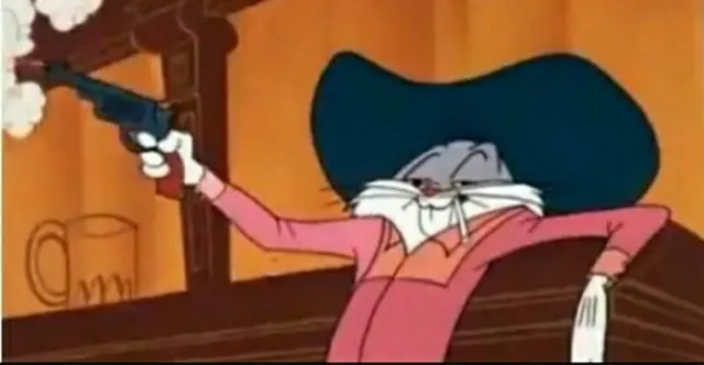 Bugs Bunny Shooting a Gun blank meme template